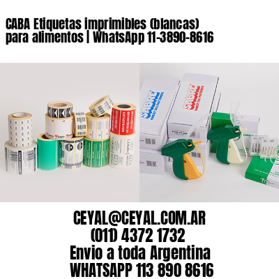 CABA Etiquetas imprimibles (blancas) para alimentos | WhatsApp 11-3890-8616