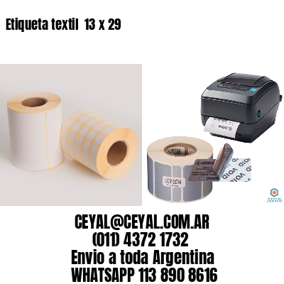 Etiqueta textil  13 x 29
