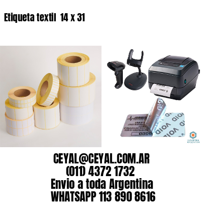 Etiqueta textil  14 x 31