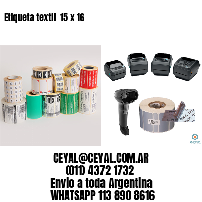 Etiqueta textil  15 x 16