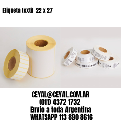 Etiqueta textil  22 x 27