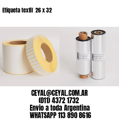 Etiqueta textil  26 x 32