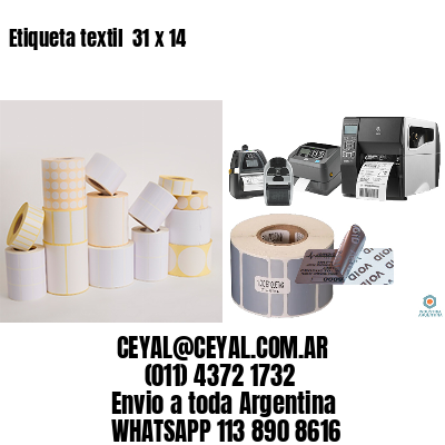 Etiqueta textil  31 x 14