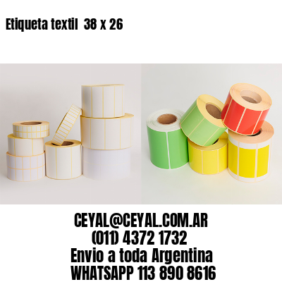 Etiqueta textil  38 x 26