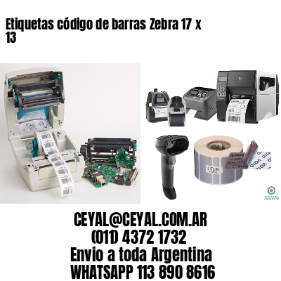Etiquetas código de barras Zebra 17 x 13