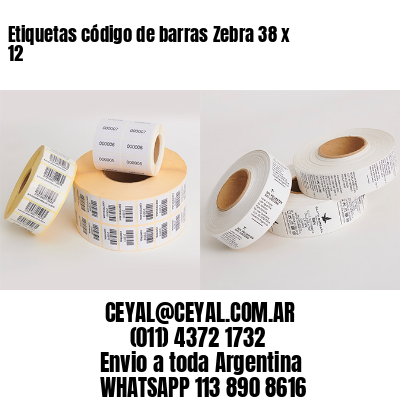 Etiquetas código de barras Zebra 38 x 12