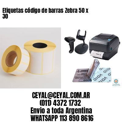 Etiquetas código de barras Zebra 50 x 30