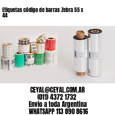 Etiquetas código de barras Zebra 55 x 44