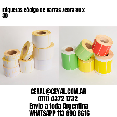 Etiquetas código de barras Zebra 80 x 30