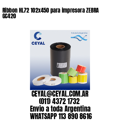 Ribbon HL72 102×450 para impresora ZEBRA GC420