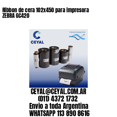 Ribbon de cera 102×450 para impresora ZEBRA GC420