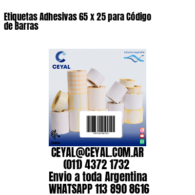 Etiquetas Adhesivas 65 x 25 para Código de Barras