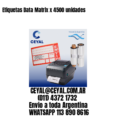 Etiquetas Data Matrix x 4500 unidades