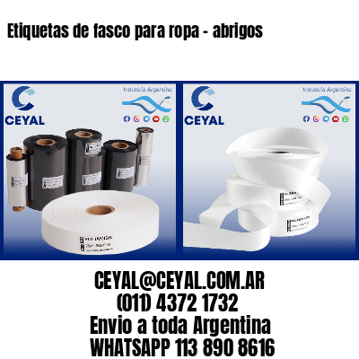 Etiquetas de fasco para ropa – abrigos