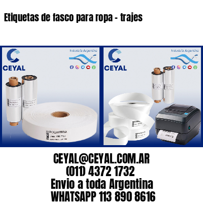 Etiquetas de fasco para ropa – trajes