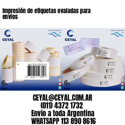 Impresión de etiquetas ovaladas para envios