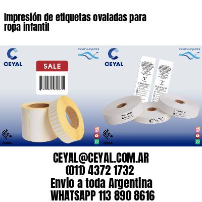 Impresión de etiquetas ovaladas para ropa infantil