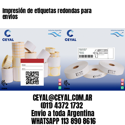 Impresión de etiquetas redondas para envios