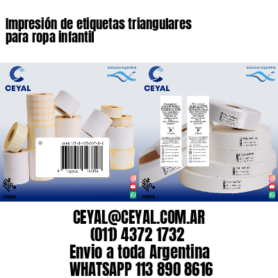 Impresión de etiquetas triangulares para ropa infantil