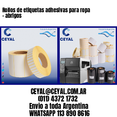 Rollos de etiquetas adhesivas para ropa – abrigos