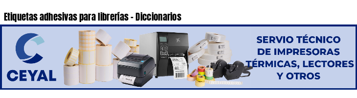 Etiquetas adhesivas para librerías - Diccionarios