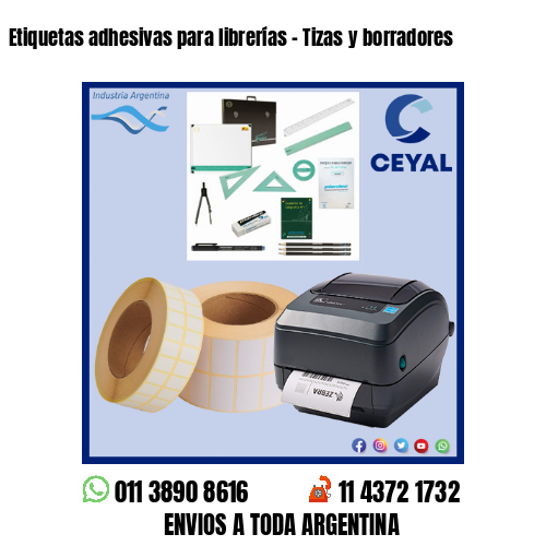 Etiquetas adhesivas para librerías – Tizas y borradores