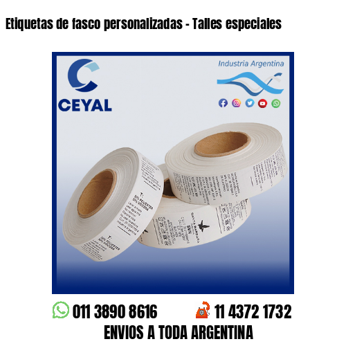 Etiquetas de fasco personalizadas – Talles especiales