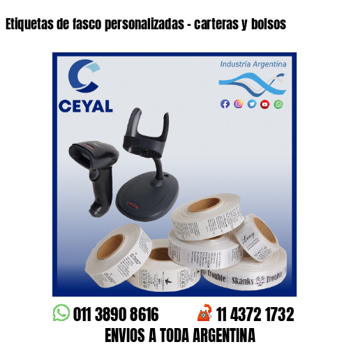 Etiquetas de fasco personalizadas – carteras y bolsos
