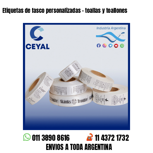 Etiquetas de fasco personalizadas – toallas y toallones