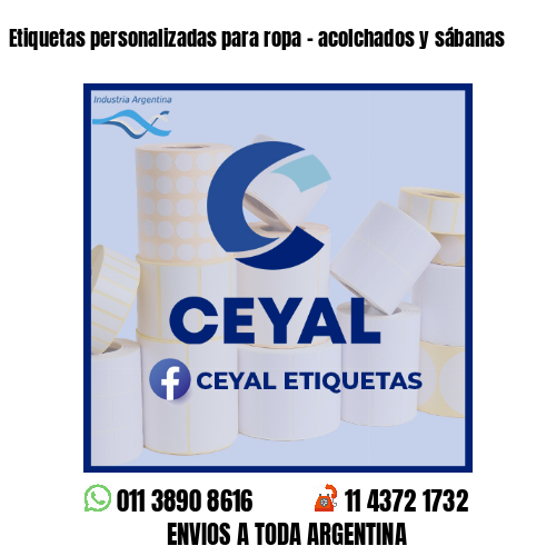 Etiquetas personalizadas para ropa - acolchados y sábanas