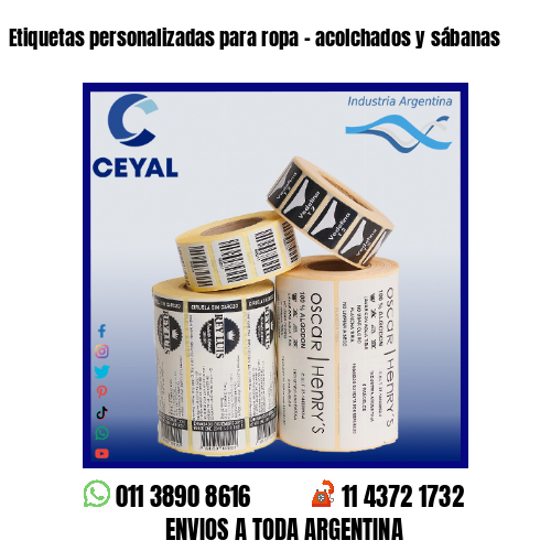 Etiquetas personalizadas para ropa – acolchados y sábanas