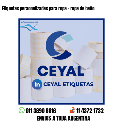 Etiquetas personalizadas para ropa - ropa de baño