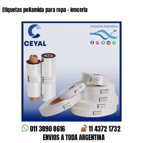 Etiquetas poliamida para ropa – lenceria