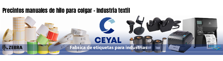 Precintos manuales de hilo para colgar - Industria textil