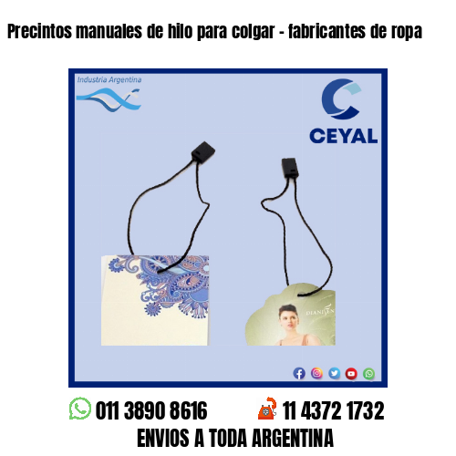 Precintos manuales de hilo para colgar – fabricantes de ropa