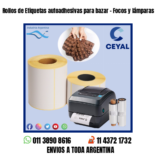 Rollos de Etiquetas autoadhesivas para bazar – Focos y lámparas