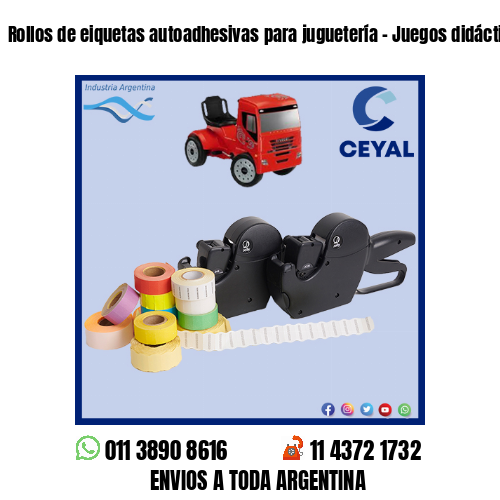 Rollos de eiquetas autoadhesivas para juguetería – Juegos didácticos