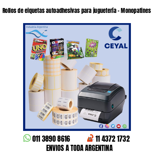 Rollos de eiquetas autoadhesivas para juguetería – Monopatines