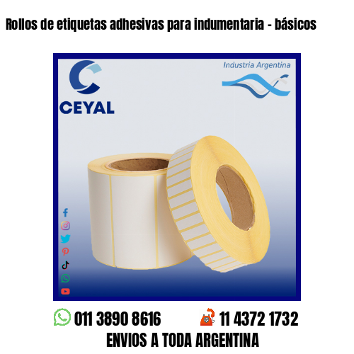 Rollos de etiquetas adhesivas para indumentaria – básicos