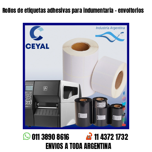 Rollos de etiquetas adhesivas para indumentaria – envoltorios