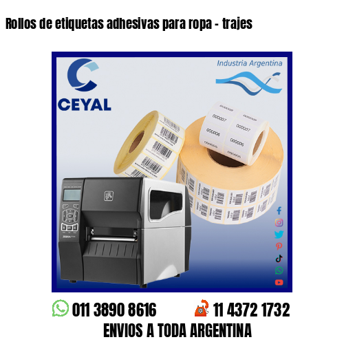 Rollos de etiquetas adhesivas para ropa – trajes