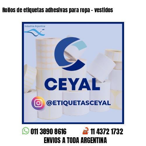 Rollos de etiquetas adhesivas para ropa - vestidos