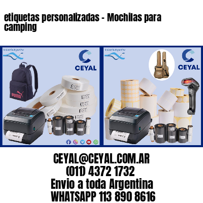 etiquetas personalizadas – Mochilas para camping