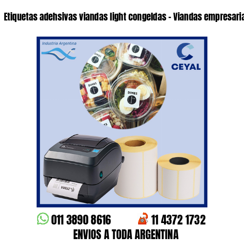 Etiquetas adehsivas viandas light congeldas – Viandas empresariales