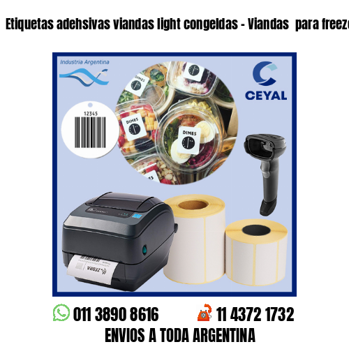 Etiquetas adehsivas viandas light congeldas – Viandas  para freezer