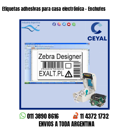 Etiquetas adhesivas para casa electrónica – Enchufes