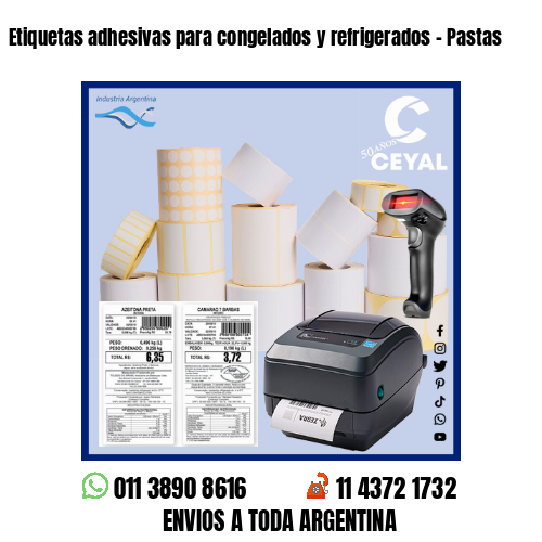 Etiquetas adhesivas para congelados y refrigerados – Pastas