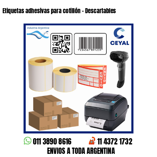 Etiquetas adhesivas para cotillón – Descartables