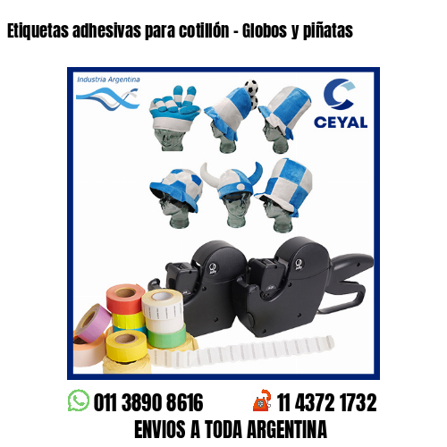 Etiquetas adhesivas para cotillón – Globos y piñatas