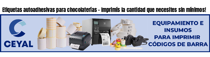 Etiquetas autoadhesivas para chocolaterías - Imprimís la cantidad que necesites sin mínimos!